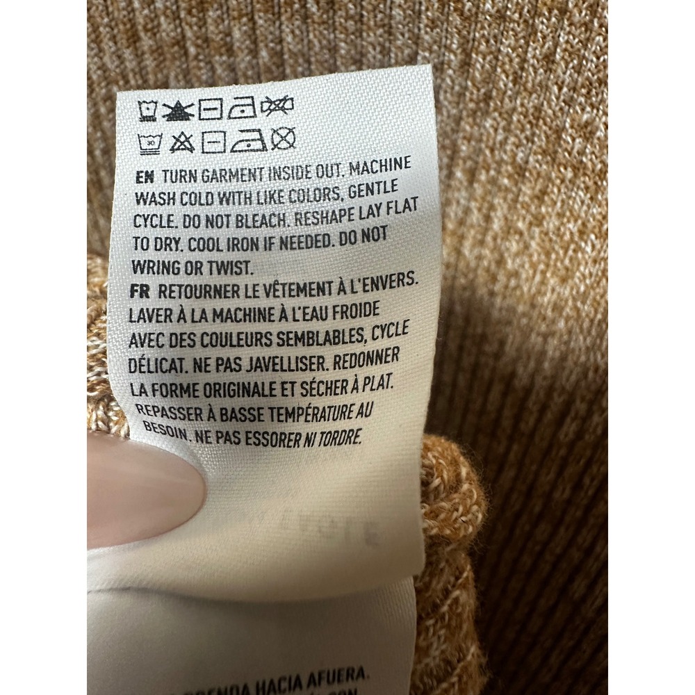 American Eagle Ribbed Sweater Dress S Tall Beige Marl Long Sleeve Mini Bodycon - Picture 7 of 7